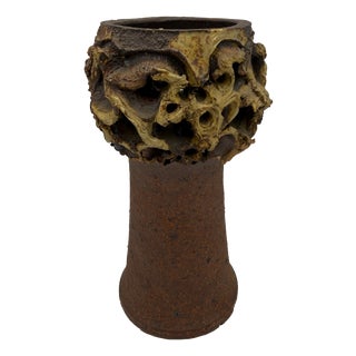 Danish Brutalist Lava Vase by Bodil Marie Nielsen, 1960s For Sale