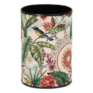 Exotic Jungle Bird Tapestry Waste Bin For Sale