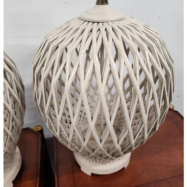 Mid-Century Modern Morris Greenspan Table Lamps Pair For Sale - Image 3 of 7