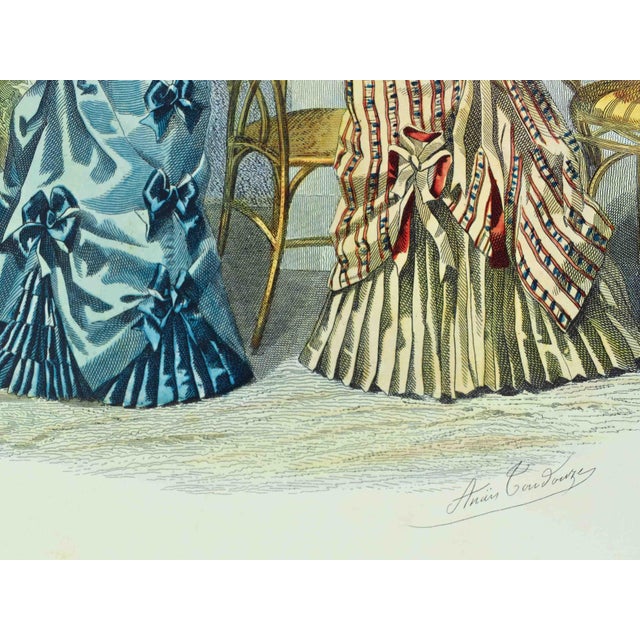 Paper Early 20th Century Victorian Fashion Plates French Periodicals Prints - Set of 4 For Sale - Image 7 of 16
