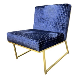 Contemporary Velvet Chair For Sale