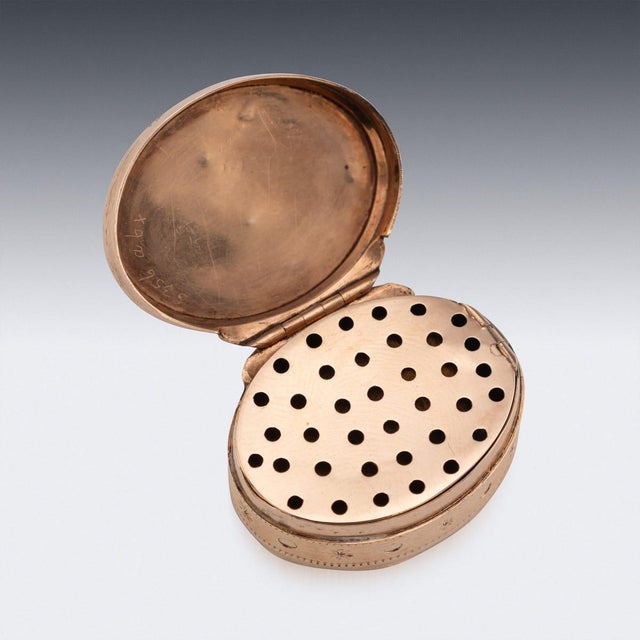 Antique 19th Century Georgian 18k Gold Oval Vinaigrette, 1800s For Sale - Image 6 of 12