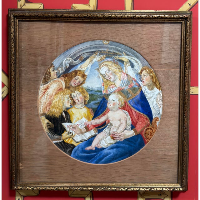 Watercolor painting of Sandro Botticelli - Madonna Del Magnificat.