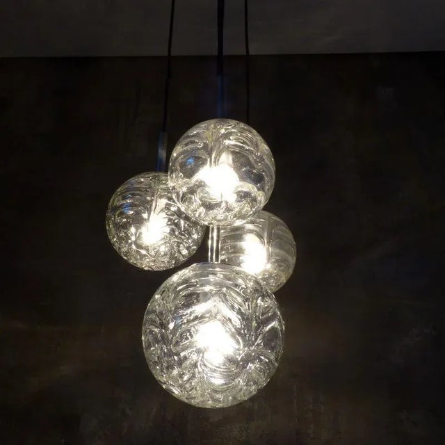 Silver Mid-Century Modern Pendant Lamp from Doria Leuchten, 1960s For Sale - Image 8 of 15