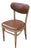 MCM Chairmasters Atomic Style Walnut & Cognac Naughahyde Side Desk Accent Chair For Sale