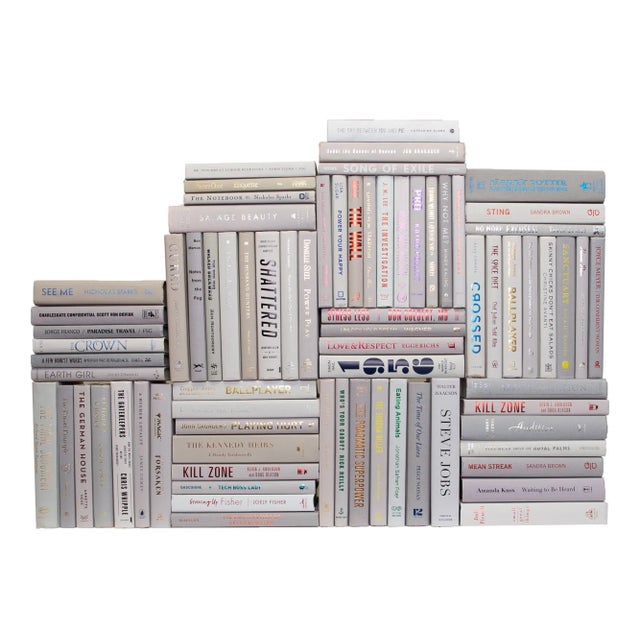 Modern Decorative Books - Marble Book Wall - Set of 75 Grey Books For Sale - Image 3 of 3