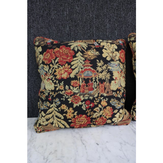 Chinoiserie Chinoiserie Tapestry Pillows For Sale - Image 3 of 7