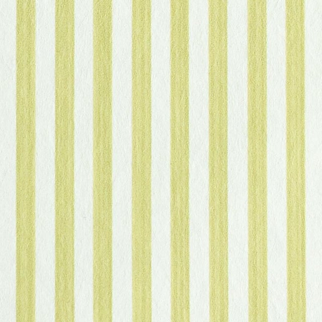 Transitional Schumacher Edwin Stripe Narrow Wallpaper in Citron For Sale - Image 3 of 3