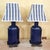 Hollywood Regency Pair of Vintage Cobalt Blue Tole Tea Caddy Table Lamps – Made in Usa For Sale - Image 3 of 18