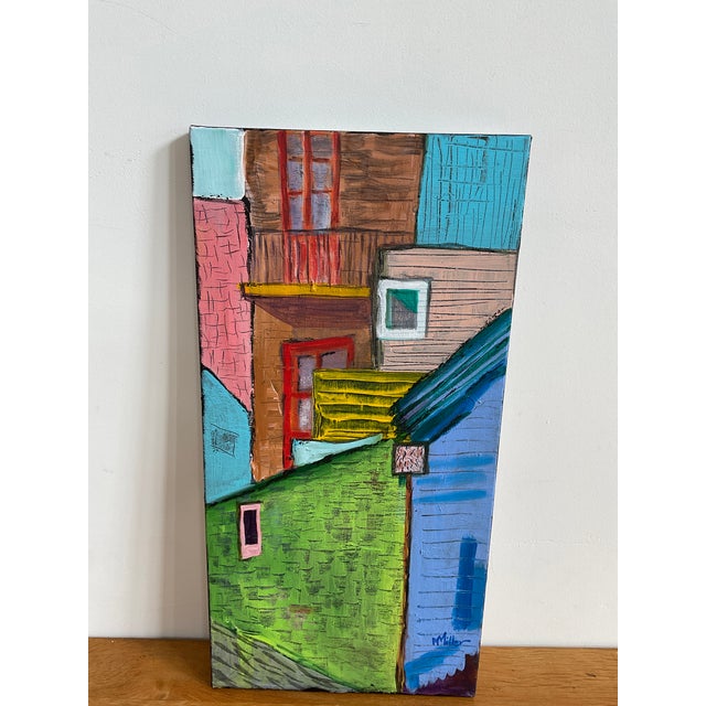 "City Blocks" Original Textured Abstract Acrylic on Canvas by M. Miller For Sale In Raleigh - Image 6 of 14