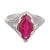 Art Deco 1930s Late Art Deco Gia 1.50 Carat Ruby Diamond Platinum Engagement Ring, Size 5 For Sale - Image 3 of 5
