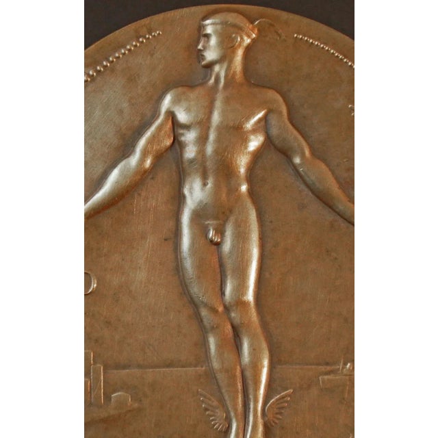 Art Deco "Lehman Bros. Anniversary Medal" Art Deco Bronze Paperweight, 1925-1950 For Sale - Image 3 of 4