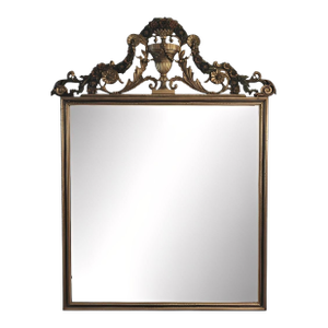 Italian Late 18th Century Polychrome & White Gold Gilt Carved Mirror