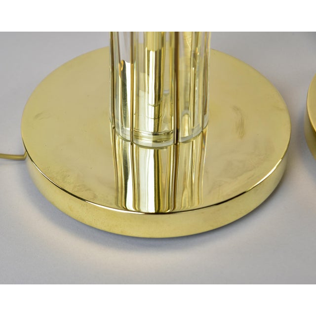 New Clear Glass Italian Lamps With Brass Fittings - Pair For Sale - Image 11 of 13