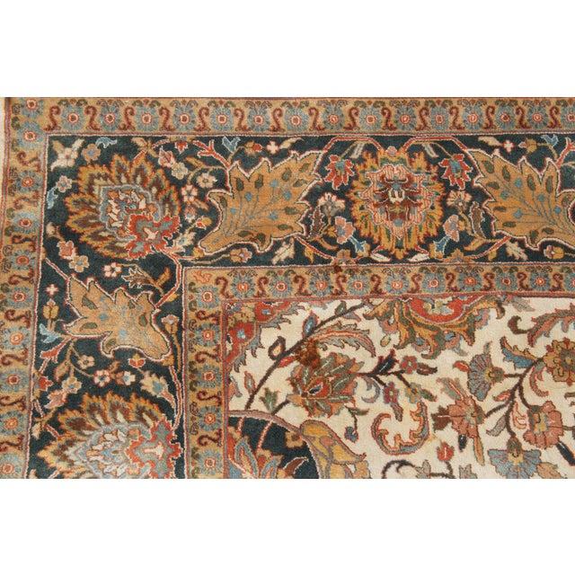 Textile Late 20th Century Floral All Over Traditional Oriental Indo Agra Area Rug For Sale - Image 7 of 11