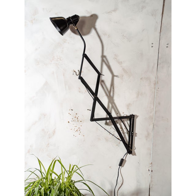 Bauhaus Adjustable Black Scissor Wall Light, Early 1930s For Sale - Image 15 of 16