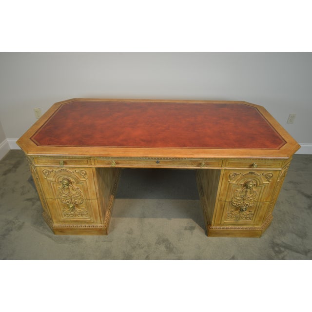 French Rococo Style Carved Executive Desk | Chairish