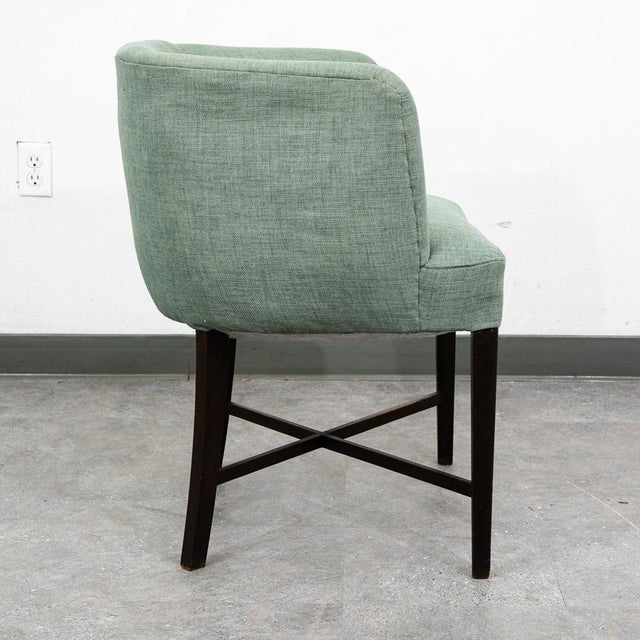 Mid Century Danish Modern Lounge Chair Armchair Green Arms MCM Denmark Lowback For Sale - Image 4 of 12
