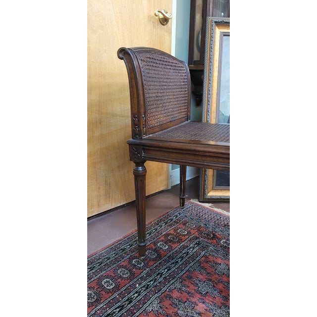 Antique Georgian Style Cane Window Bench For Sale - Image 12 of 13