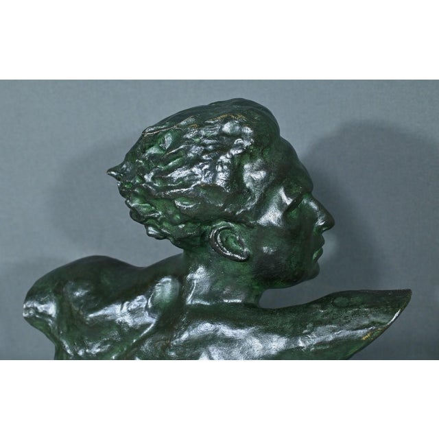 F. Focht, Art Deco Jean Mermoz Sculpture, 1930, Bronze For Sale - Image 11 of 16