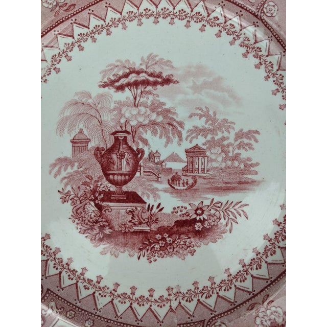 Mid 19th Century Antique Staffordshire Red Transferware Canova Plates by T. Mayer, Set of 6 For Sale - Image 5 of 15