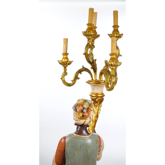 Italian Figural Standing Candelabra Floor Lamp, Early 20th Century For Sale - Image 10 of 18