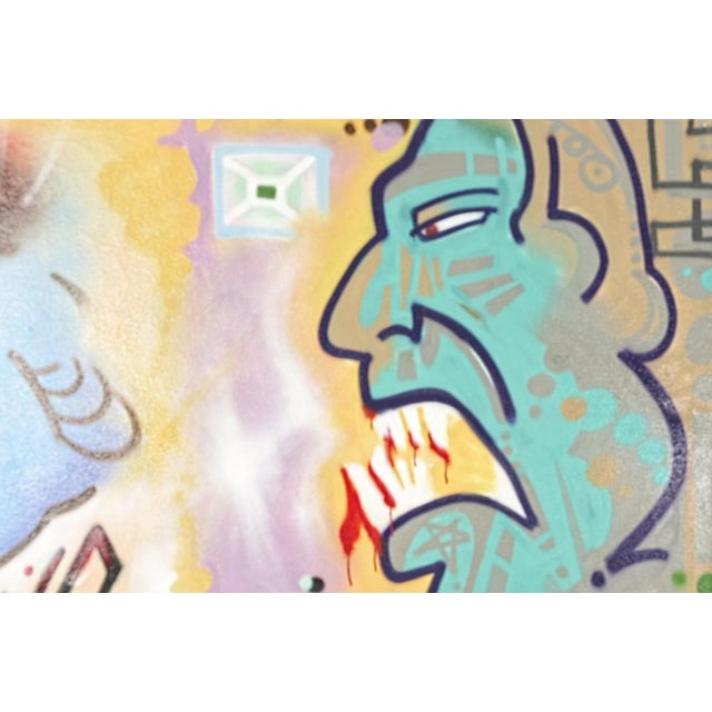 Mid-Century Modern Vintage German Graffiti Art, 1990s For Sale - Image 3 of 7