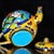 Metal Vintage Cloisonne Enamel Tea Set – 7.1" Yellow Ground Floral Teapot & 4 Cups in Box For Sale - Image 7 of 8