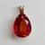 Vintage Clyde Duneier 10k Gold 13-Carat Padparadscha Sapphire Pear Pendant For Sale - Image 4 of 12