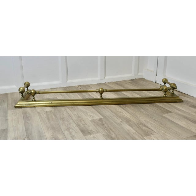 Metal Large Victorian Brass Fender For Sale - Image 7 of 8