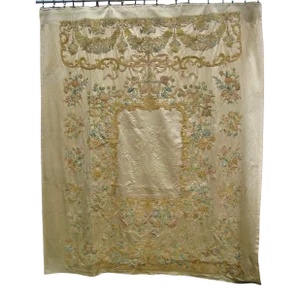 Large Silk Italian Baroque Floral Embroidery From the 1700 Hundreds