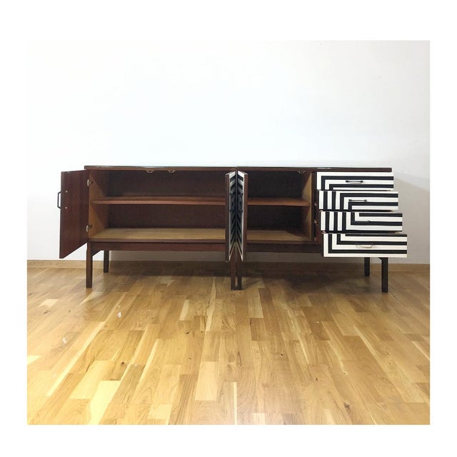 Modular Sideboard with Op Art Motif, 1970s, Set of 2 For Sale - Image 13 of 18