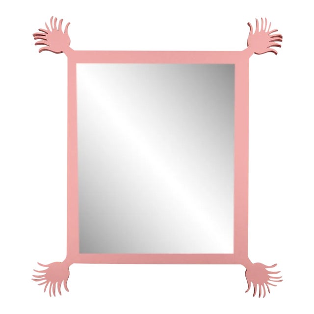 Fleur Home Carnival Vieux Rectangle Mirror in Pink Punch, 55x67 For Sale