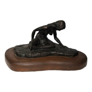 1967 Figurative Signed and Numbered Bronze Sculpture by J. Hamilton, "Imprint" For Sale