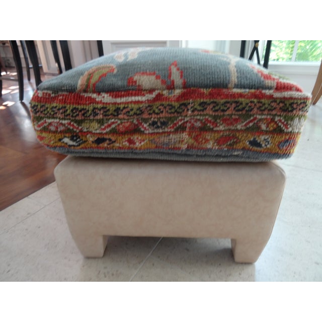 Boho Chic Late 20th Century Modern Ottoman With Kilim Pillow For Sale - Image 3 of 4