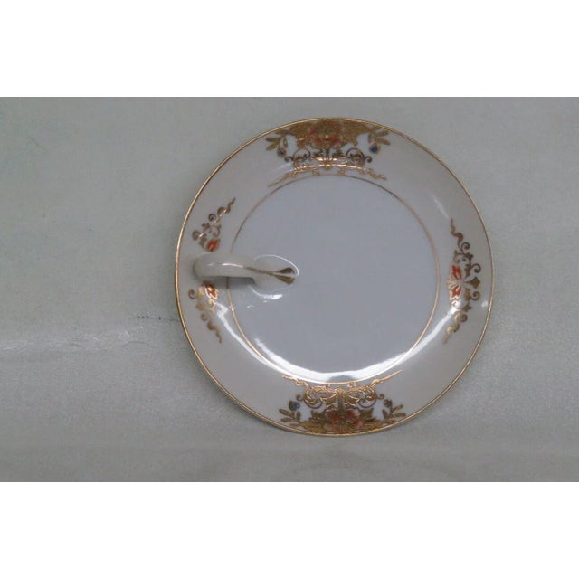 Noritake Japan Porcelain Gold Floral Finger Handle Lemon Dish For Sale - Image 12 of 13