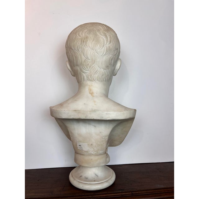 19th Century Italian Grand Tour Style Marble Bust of Augustus Caesar
