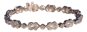 The 134th Street: White Gold Filigreed Foliage Bracelet with Diamonds