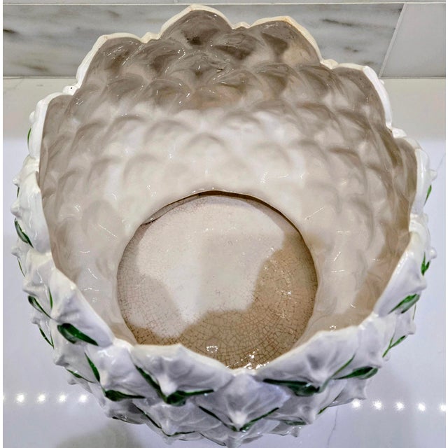 Hollywood Regency Vintage Meiselman Imports Italian Majolica Cachepot Planter, Made in Italy For Sale - Image 3 of 9