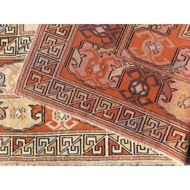 Vintage Hand Knotted Turkish Area Rug - 76" X 119" For Sale In Raleigh - Image 6 of 10