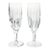 Vintage Pair of Short Stem Crystal Fluted Champagne GlasseS For Sale