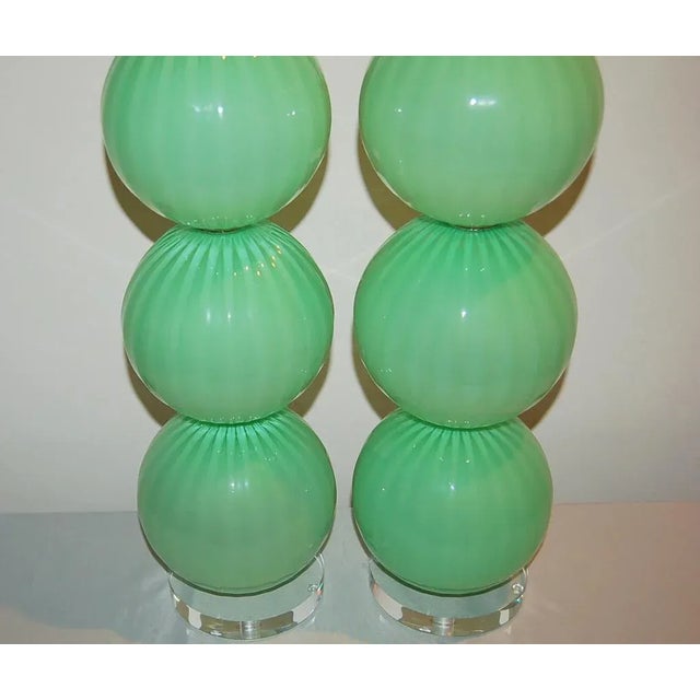 Glass Joe Cariati Green Hand Blown Lamps For Sale - Image 7 of 11