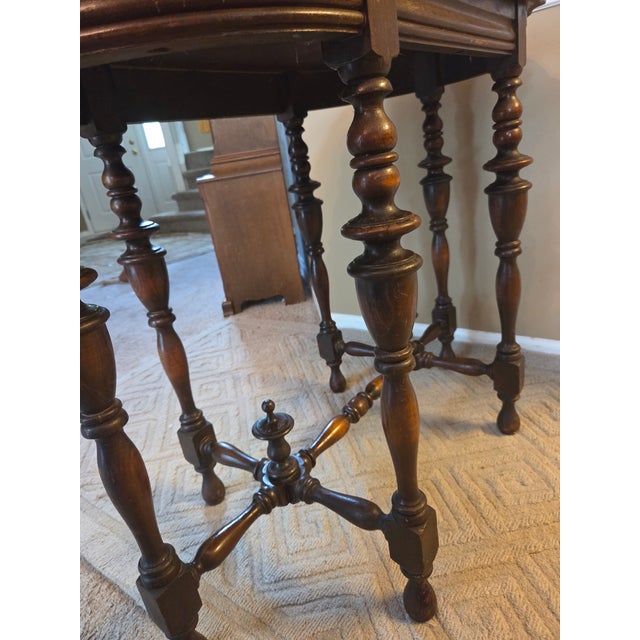 Antique Edwardian Style Console Parlor Library Table For Sale - Image 10 of 14