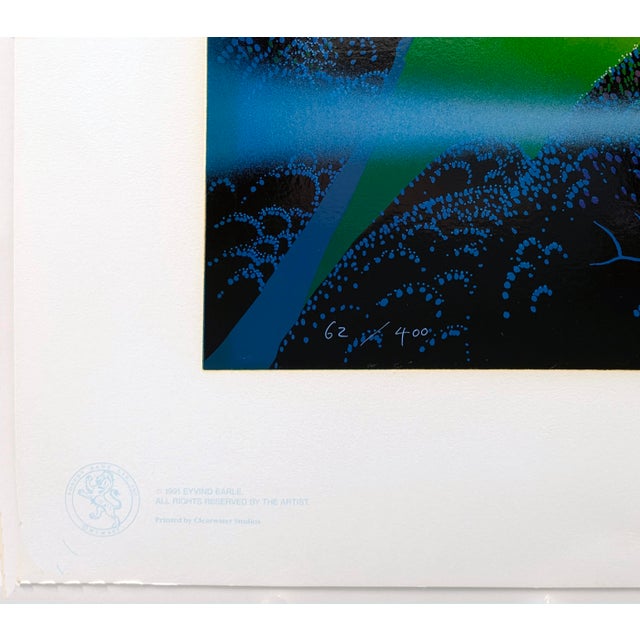Eyvind Earle, Green Pastures (Custom Framed Large Hand Signed Serigraph), 1992 For Sale - Image 4 of 4