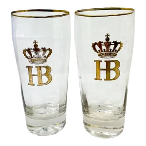 Vintage Hofbräuhaus Hb Munchen Beer Glasses- a Pair