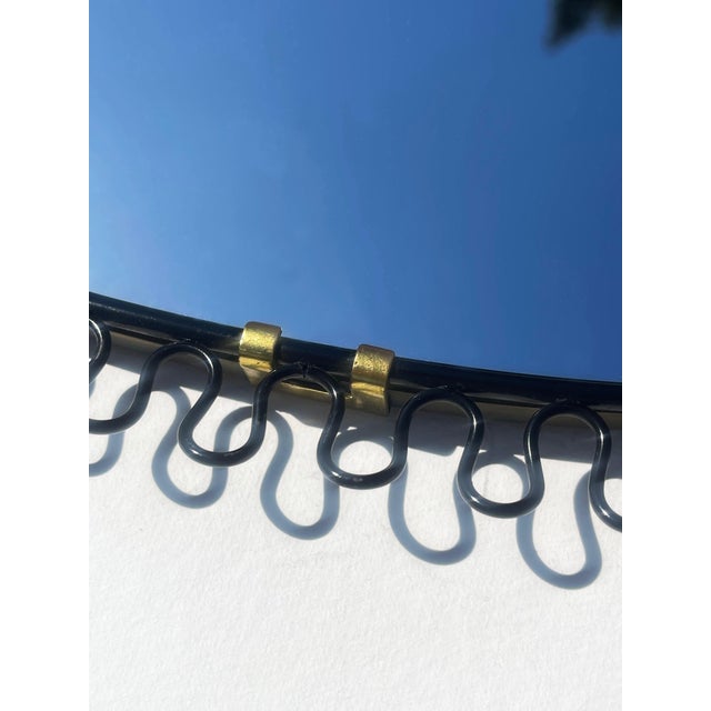1950s Swedish Black Pewter Mirror attributed to Josef Frank for Svenskt Tenn, 1950s For Sale - Image 5 of 7