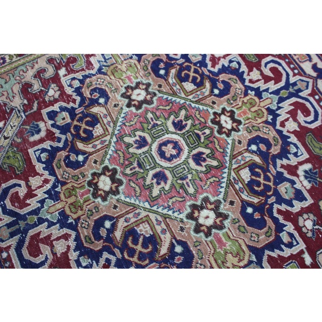 Textile Mid 20th Century Turkish Boho Style Floral Desing Kayseri Area Rug For Sale - Image 7 of 13