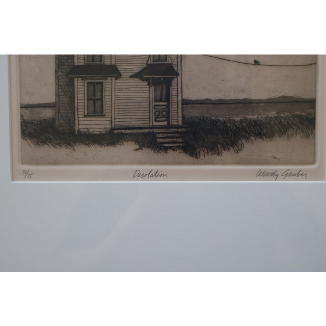 Woody Gruber “Desolation” Signed Limited-Edition Drypoint Etching 51/75 For Sale - Image 10 of 18