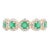 5 Stone Round Cut Emerald Diamond Wedding Band Size 5 For Sale