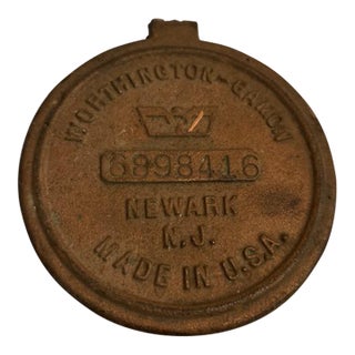 Antique Brass Water Meter Cover Newark New Jersey For Sale